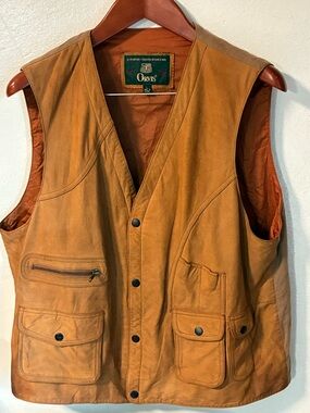 Orvis Men's Tan Leather Utility Vest